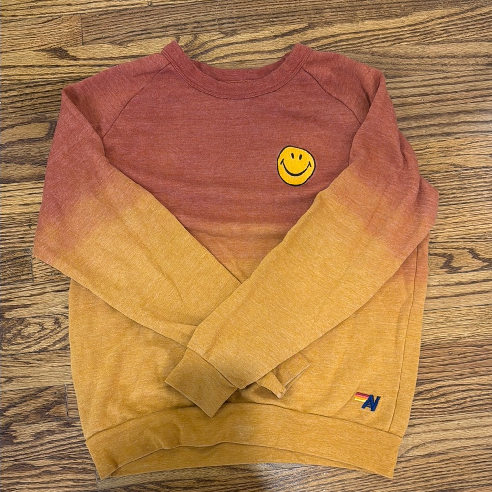 Aviator Nation Gradient Smiley Face Sweater